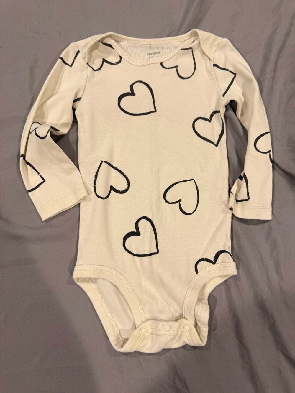 Carter's Heart Print Bodysuit 18M Cream